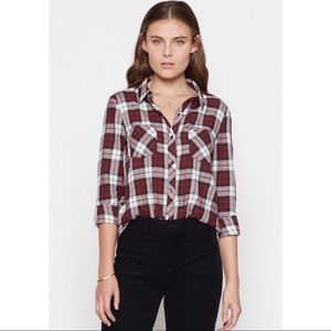 NWT Soft Joie Lilya Deep Garnet Button Down Small